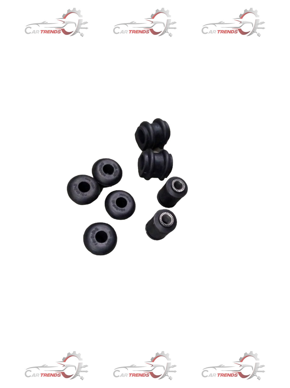 AUTOKOI front suspension bushing kit KRPF14064 showing rubber bushings and metal components for vehicle suspension repair