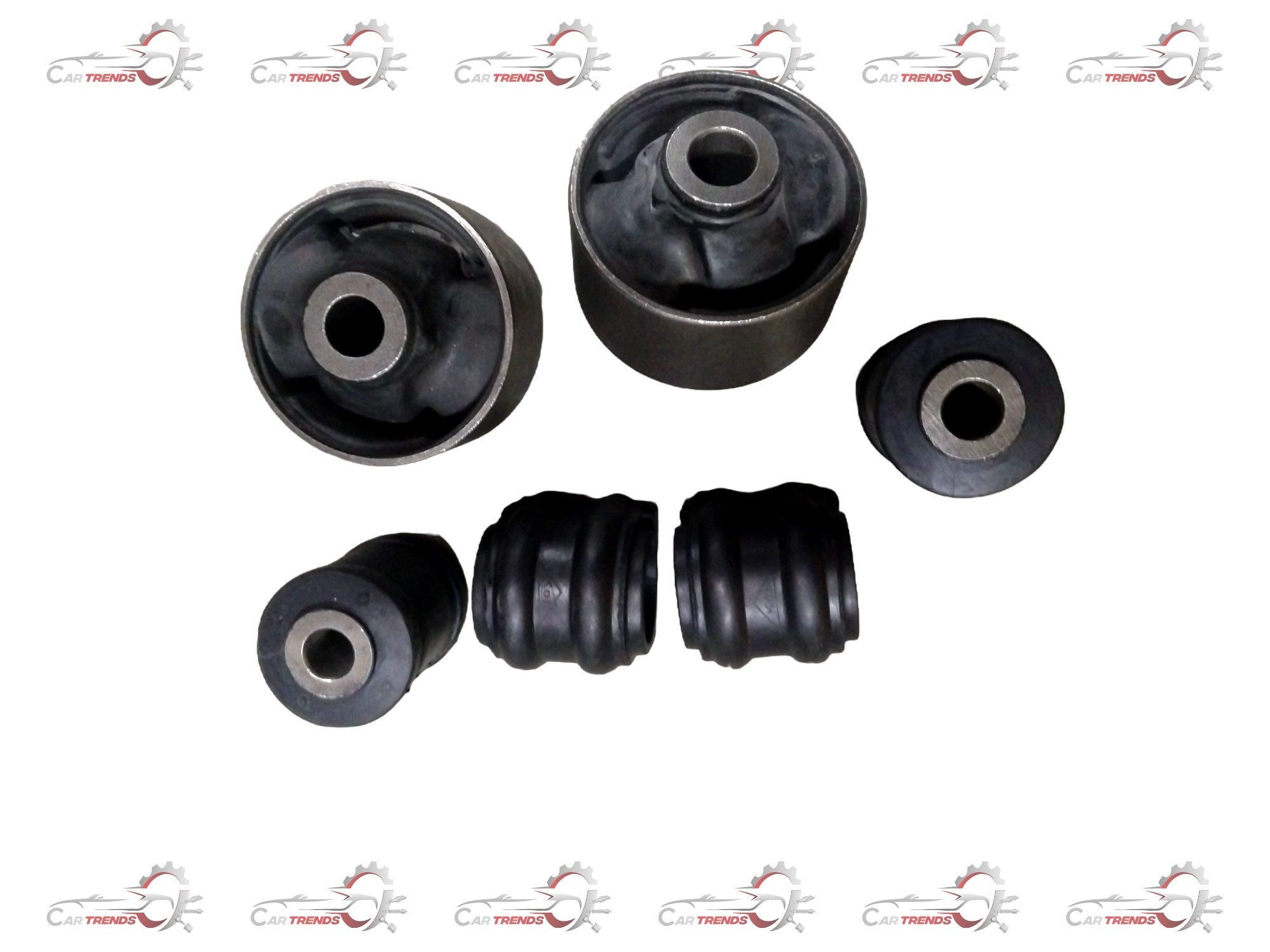 AUTOKOI front suspension bushing kit with multiple black rubber bushings for vehicle stability and performance.