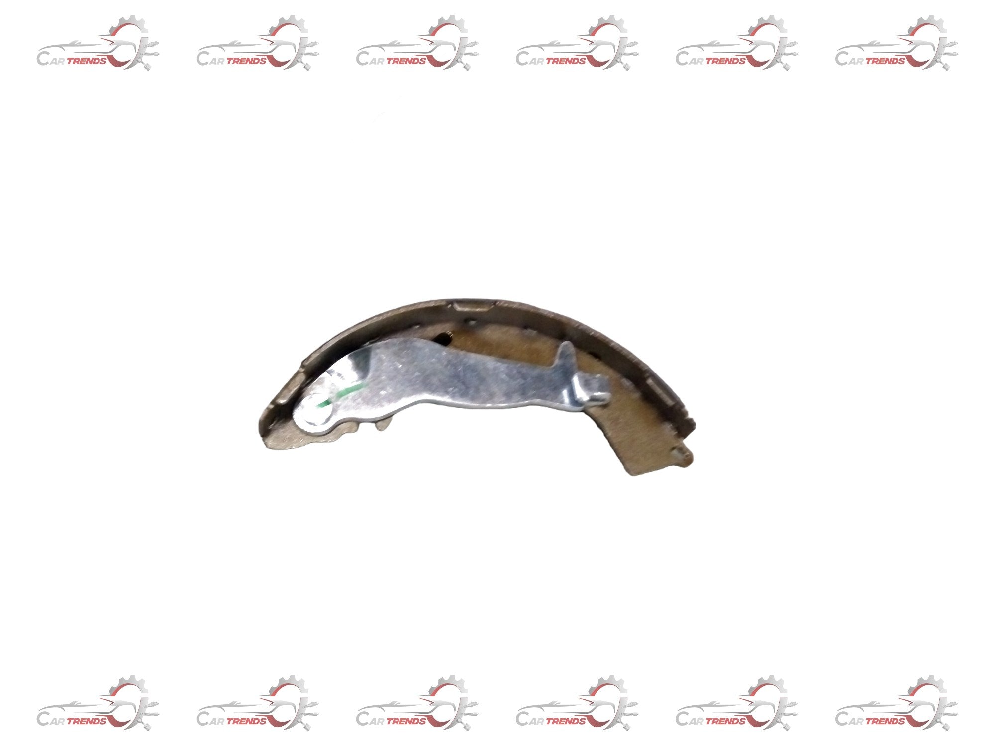 AUTOKOI brake pads and shoe KBPF17318 set, showing gray friction material and metal backing plates for automotive braking system.