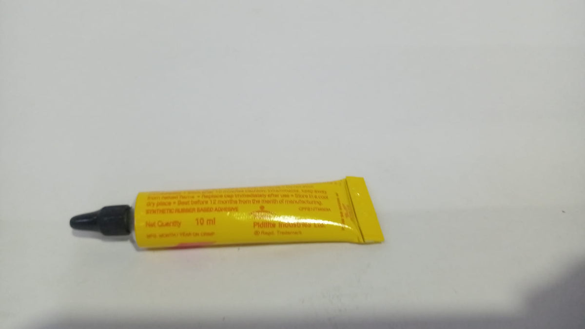 PIDILITE FEVIBOND 10ml tube, adhesive glue for bonding and repairs, shown in the image with a sealed blue tube.
