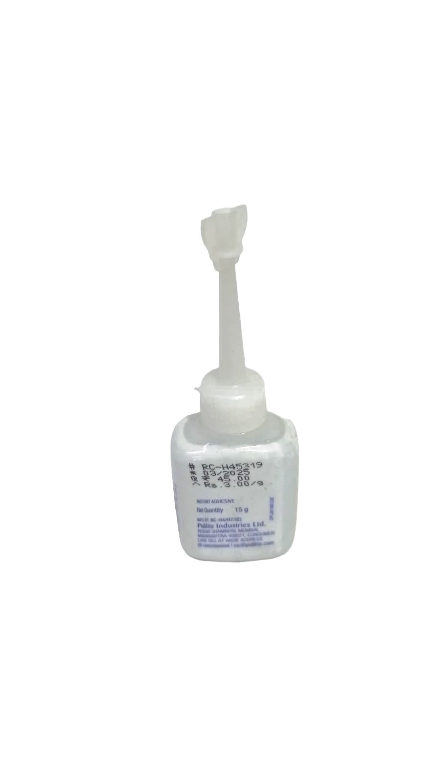 Pidilite Flex Kwik 15g adhesive in a twist-open cap container with a white label and orange cap, suitable for quick bonding projects.