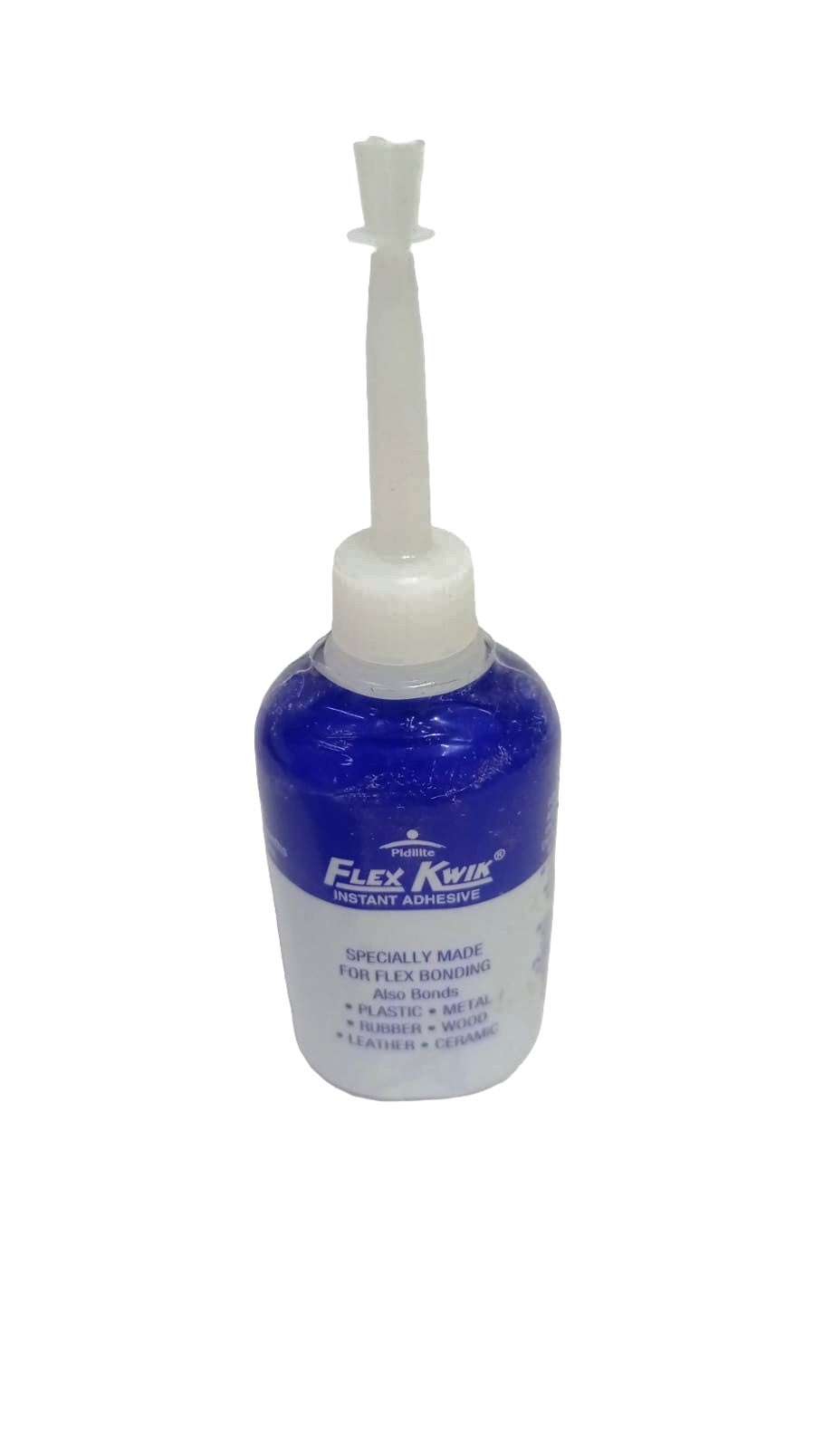 Fidilite Flexkwik 50g twist-open adhesive tube, shown in white with open cap, for quick bonding and repair projects.