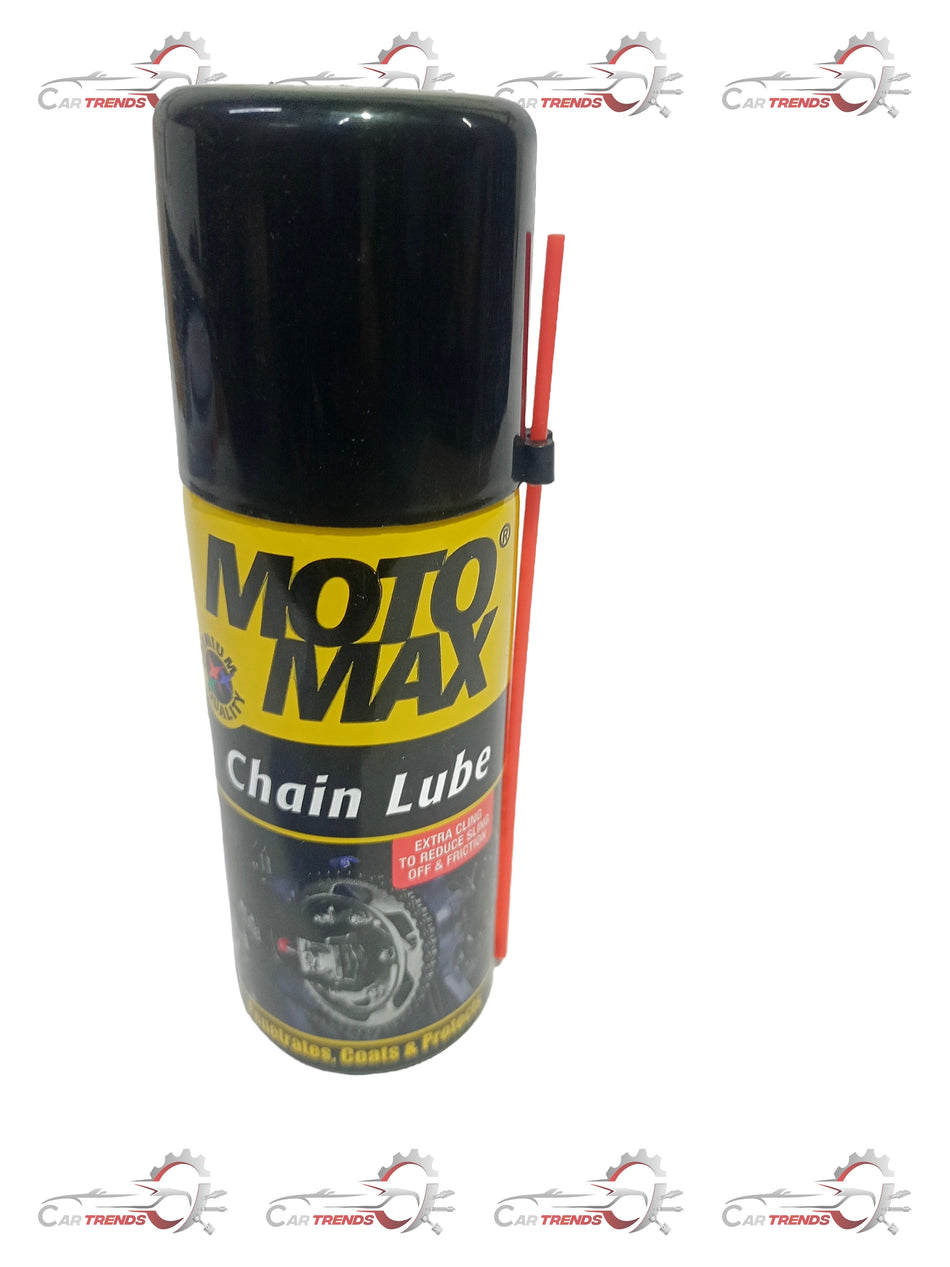 Pidlite Motomax Chain Lube 100ml bottle, designed for motorcycle chains, with a blue cap and label showing product details.