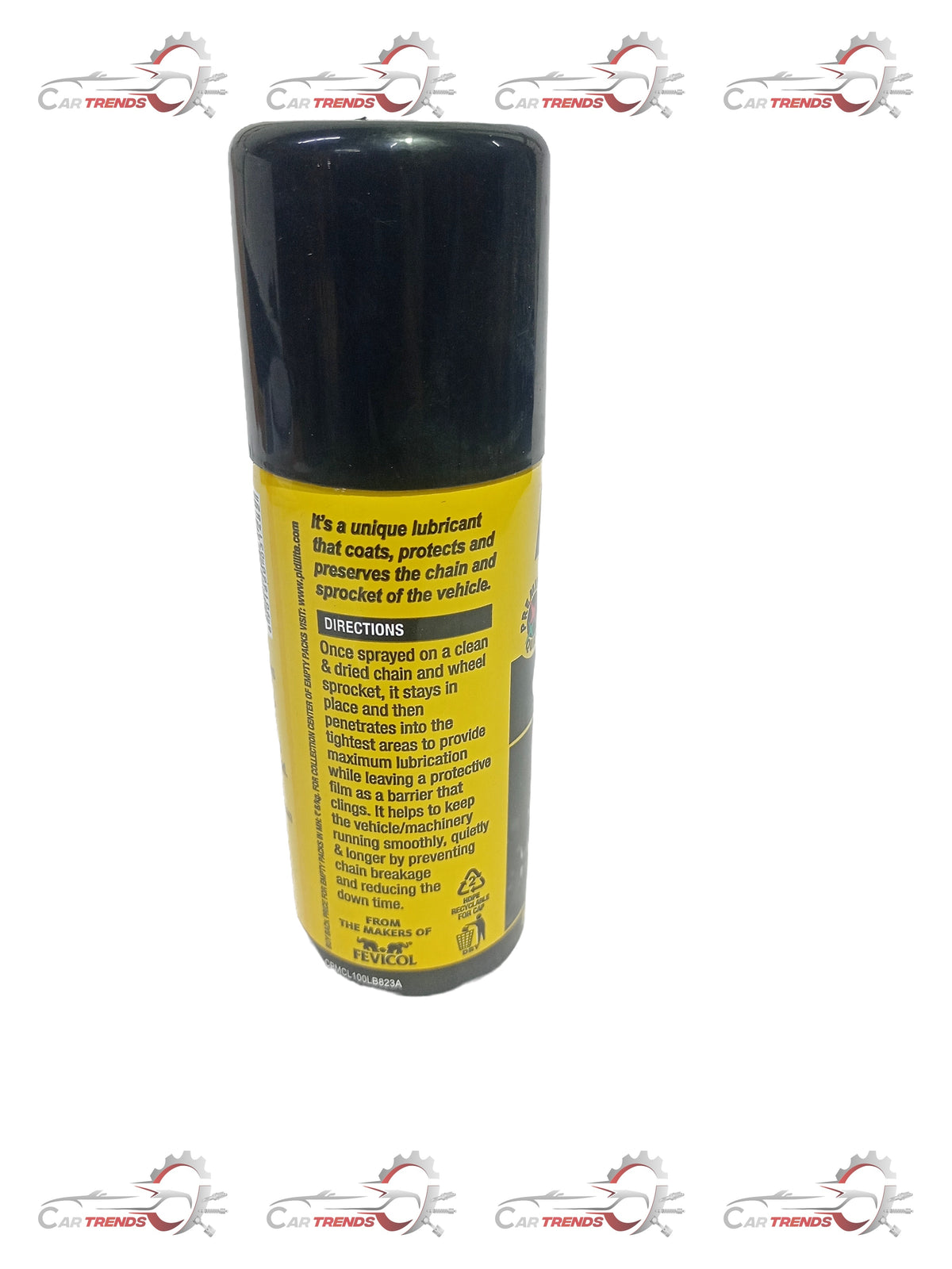 Pidleite Motomax Chain Lube 100ml bottle, motorcycle chain lubricant in a clear plastic container with label.