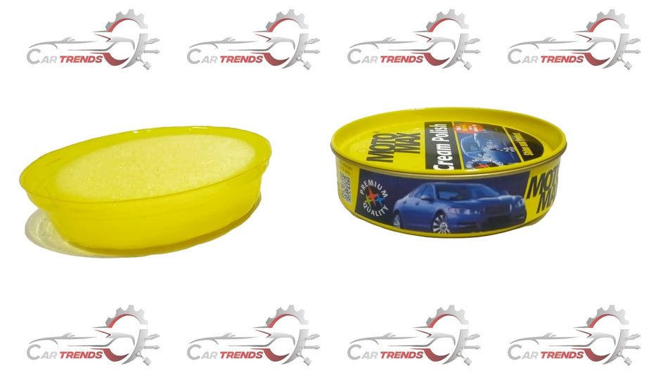 PIDILITE MOTOMAX Cream Polish I in 230g container, showcasing smooth cream texture for vehicle polishing and finishing.