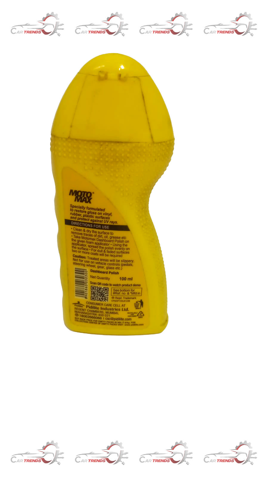Pidilite Motomax dashboard polish in a 100ml bottle, designed to clean and shine motorcycle dashboards and surfaces.