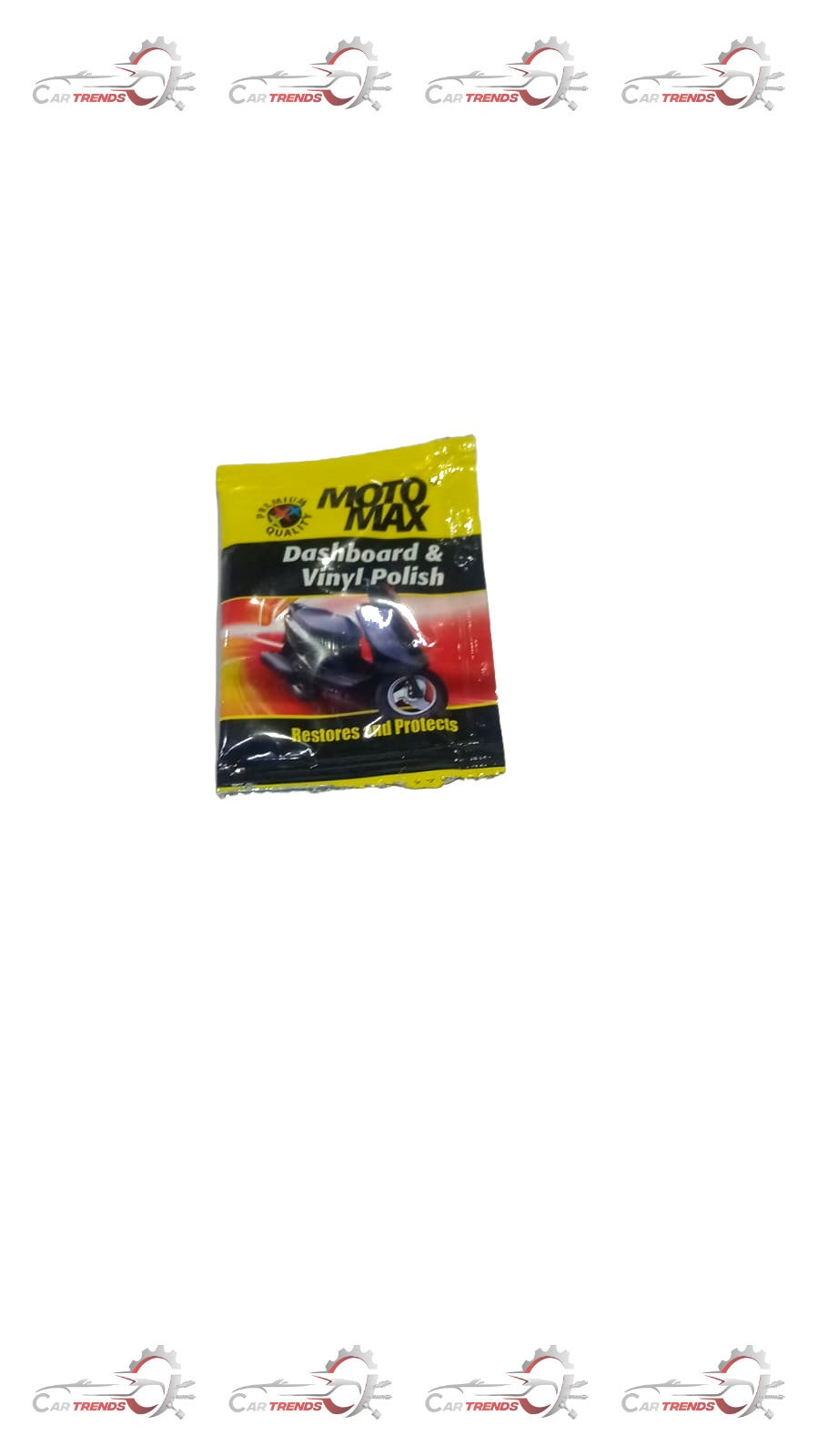 PIDILITE MOTOMAX dashboard and vinyl polish in a 10ml bottle, used for cleaning and shining motorcycle surfaces.