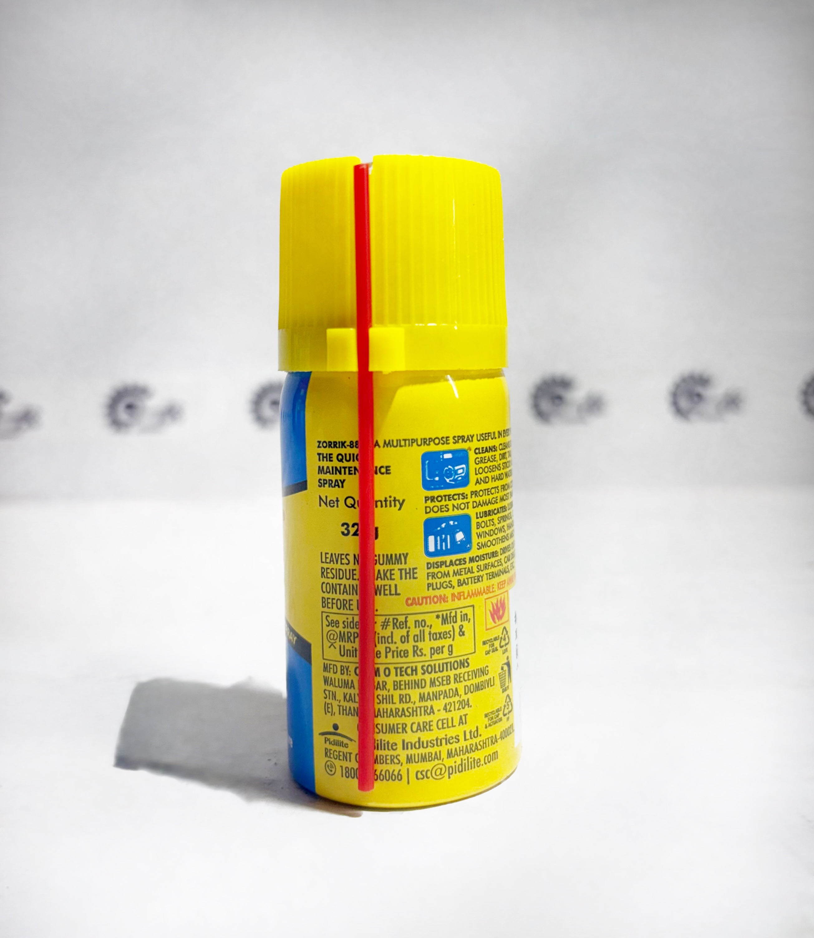 Pidilite ZORRIK AB 88 Spray 60g, adhesive product with spray nozzle, used for bonding and sealing applications.