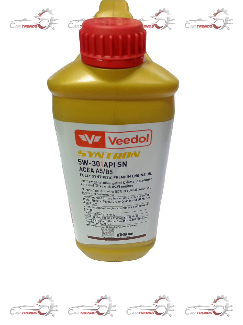 Veedol fully synthetic engine oil 3.5L container with a clean label and cap, designed for automotive engine lubrication.