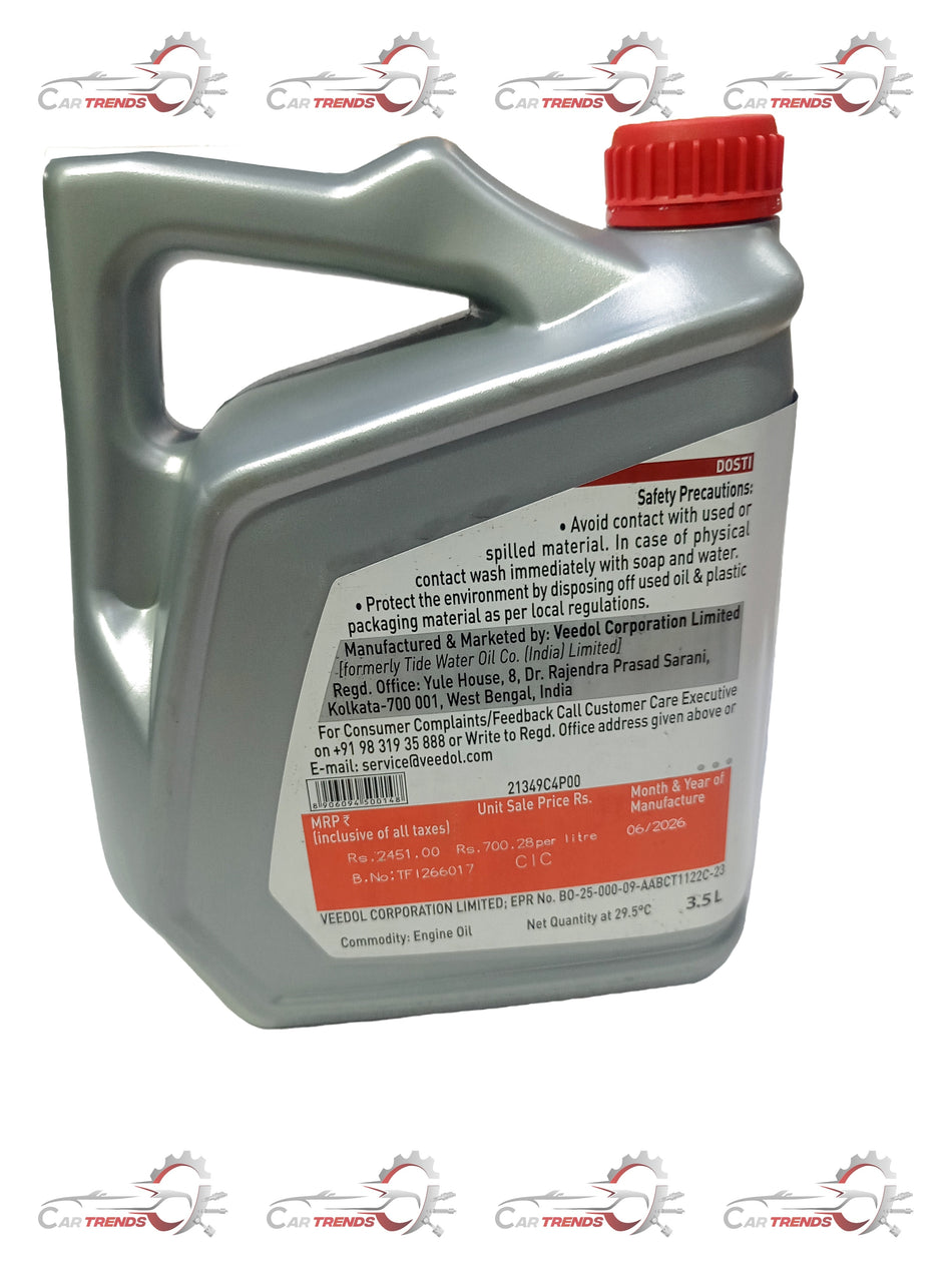 Veedol fully synthetic engine oil 5W-30 container for vehicle engine lubrication and performance.