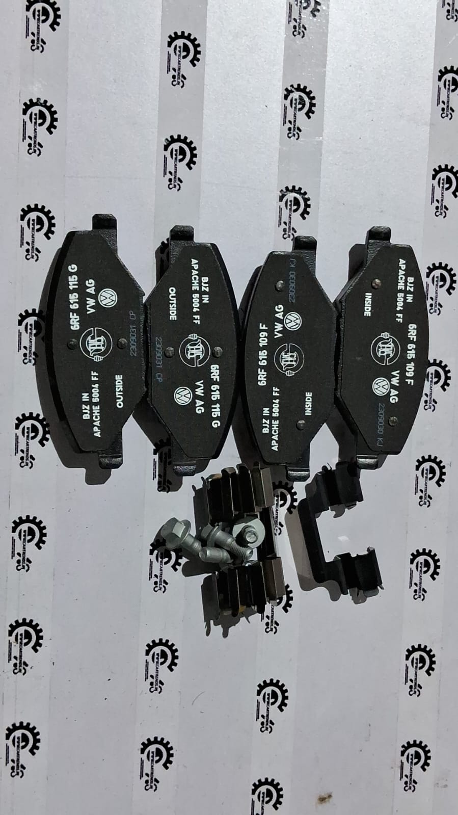 Volkswagen Polo brake pad with Kaan Waala design, compatible with Volkswagen vehicles, showing the brake pad in close-up view.