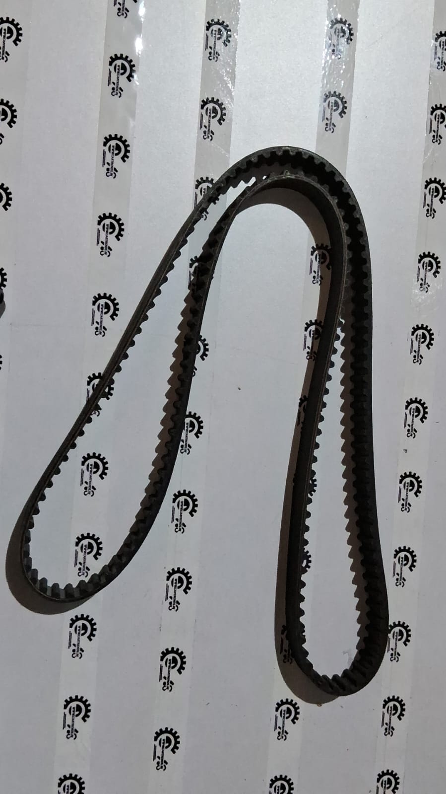 Volkswagen timing belt for Audi models, part number 03L109119E, showing the black rubber belt with metal teeth.