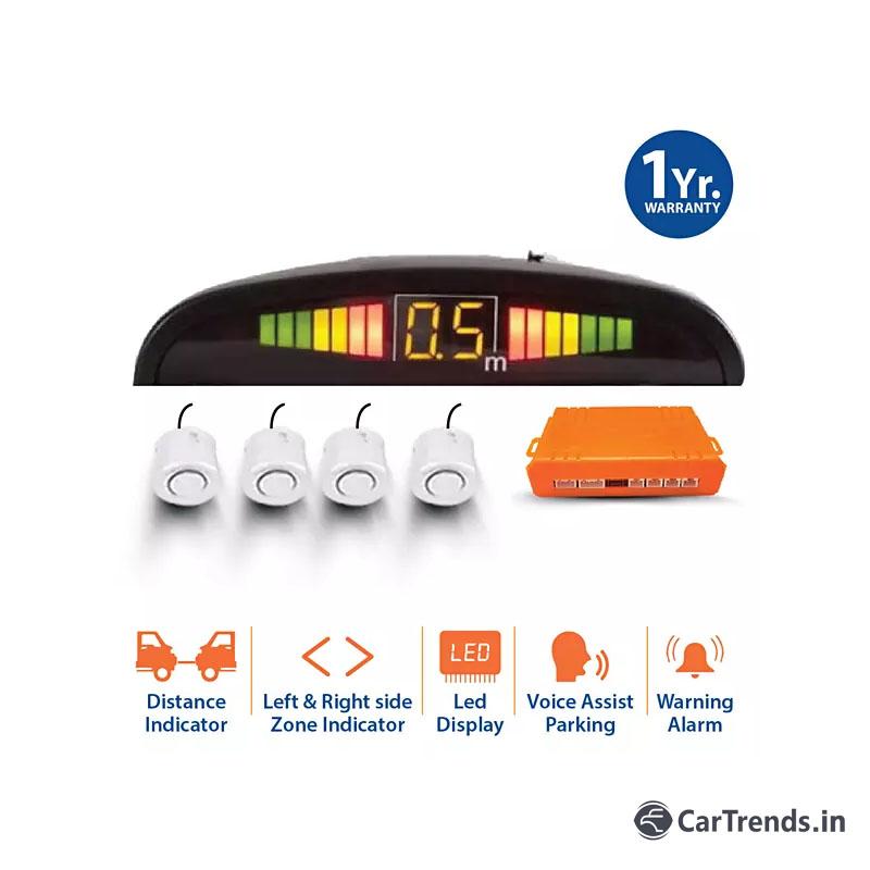 myTVS TPS-38 White Reverse Car Parking Sensor LED Display(1 Yr Warranty)-For All Cars