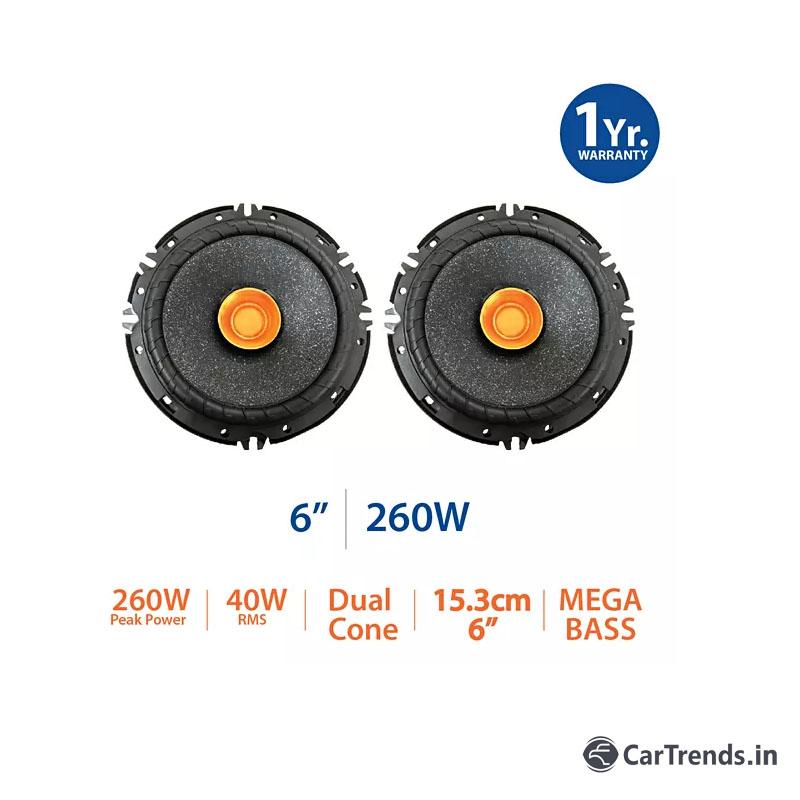 myTVS SDC61 6 Dual Cone Car Speaker with Mega Bass – CarTrends