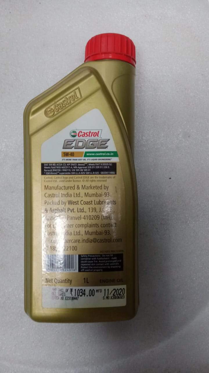 Castrol 5W40 Fully Synthetic   Engine Oil 1 Ltr 5W40 Fully Synthetic