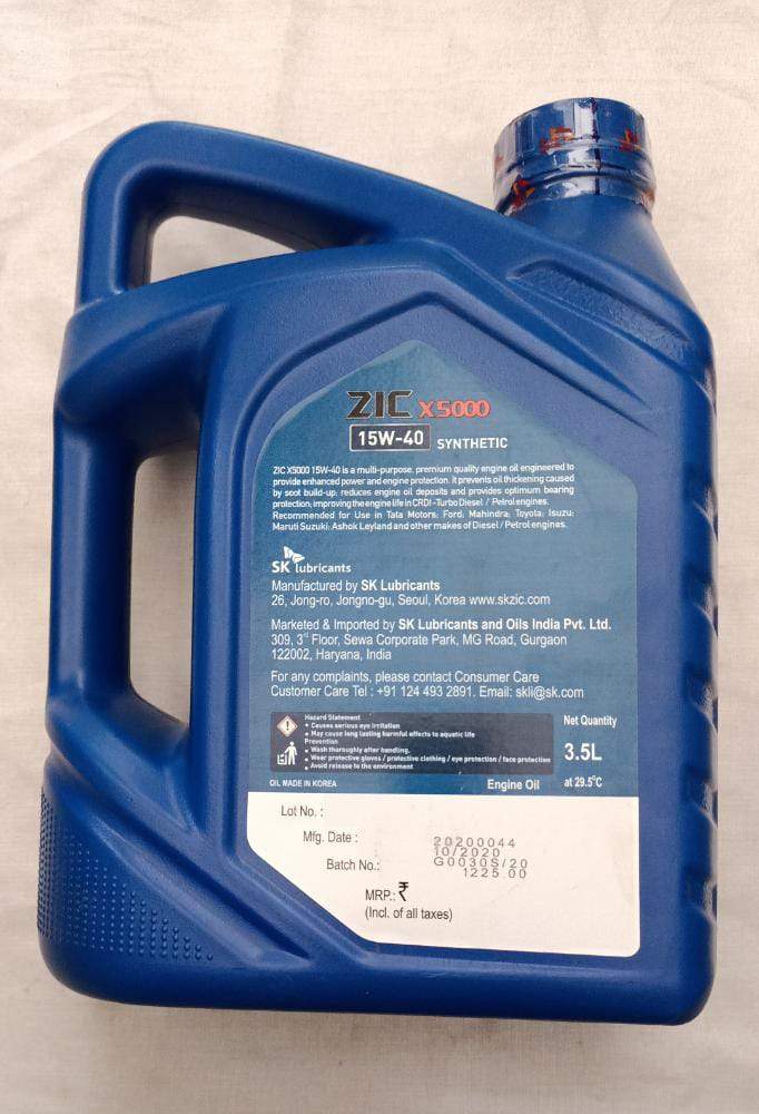 ZIC 15W40 Engine Oil   Engine Oil 15W40 3.5 Ltrs Pack Size