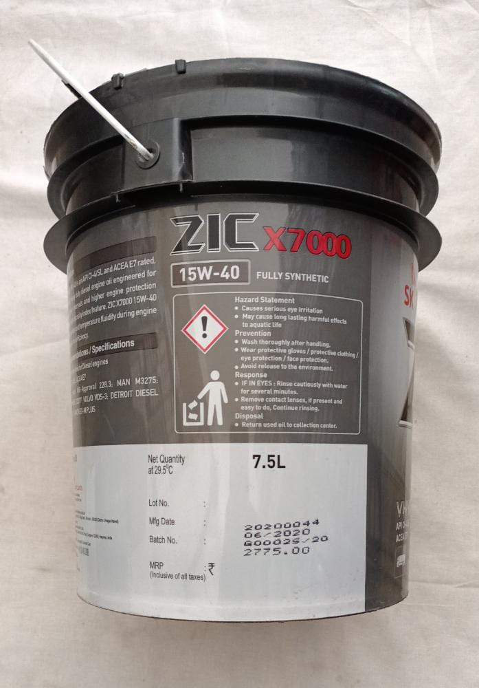 ZIC X7000 15W40 7.5 Ltrs   Engine Oil 15W40 7.5 Ltrs Pack Size