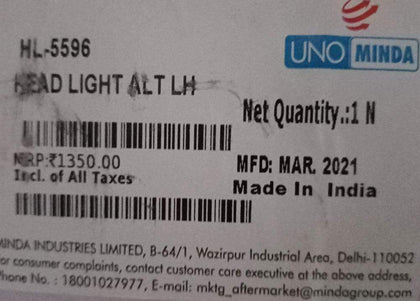 HL5596  Head lamp Alto Left Side