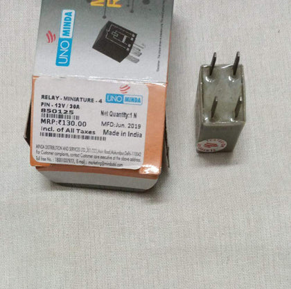 850125  Relay Miniature 4 12V Pin /30Amp