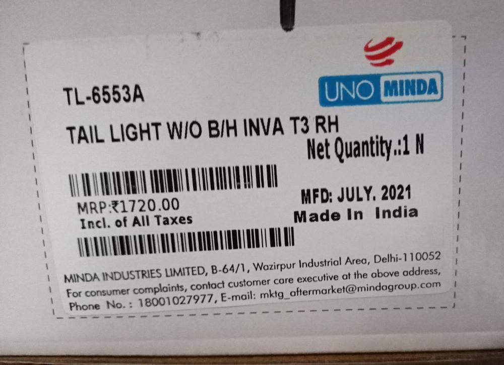 TL6553A  Tail Lamp Innova Type 3 Right Side