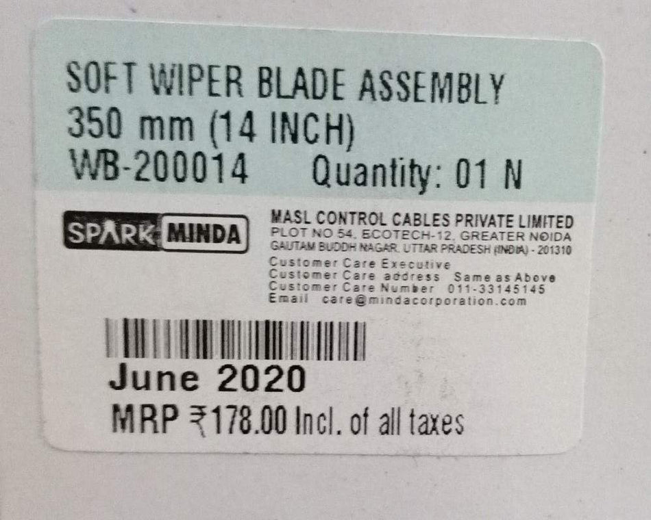 WB200014  Wiper Blade 14 Inches (Soft Blade)