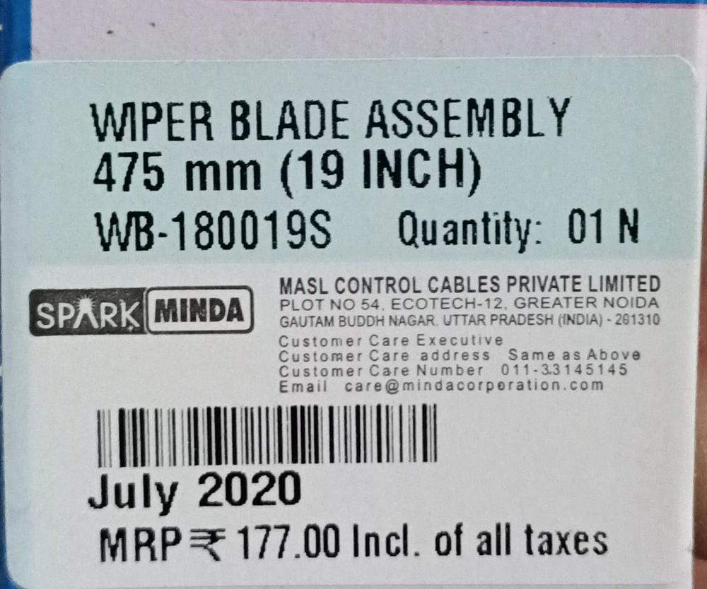 WB180019S  Wiper Blade 19 Inches
