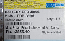 Load image into Gallery viewer, Erb-3800L Battery Erb 3800L Honda City Spare Parts
