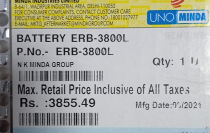 Erb-3800L Battery Erb 3800L Honda City Spare Parts