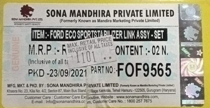 Fof9565 Linker Ford Ecosport (1 Set) Spare Parts