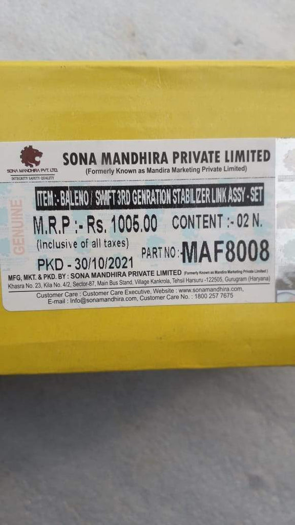 Maf8008 Linker Baleno 1 Set Spare Parts
