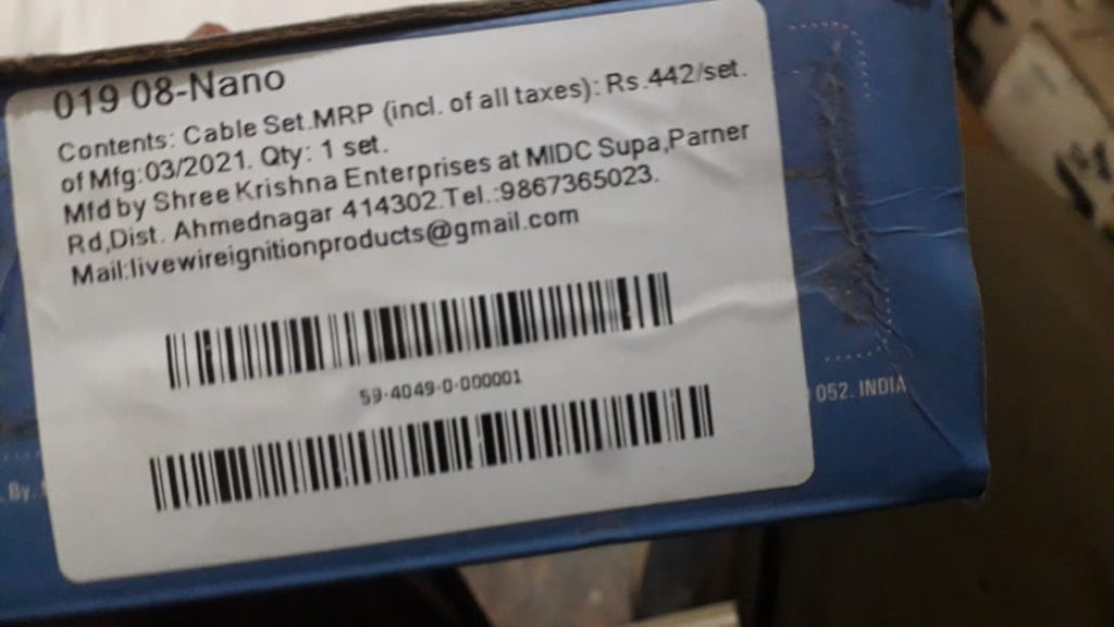 01908   Plug Wire Tata Nano