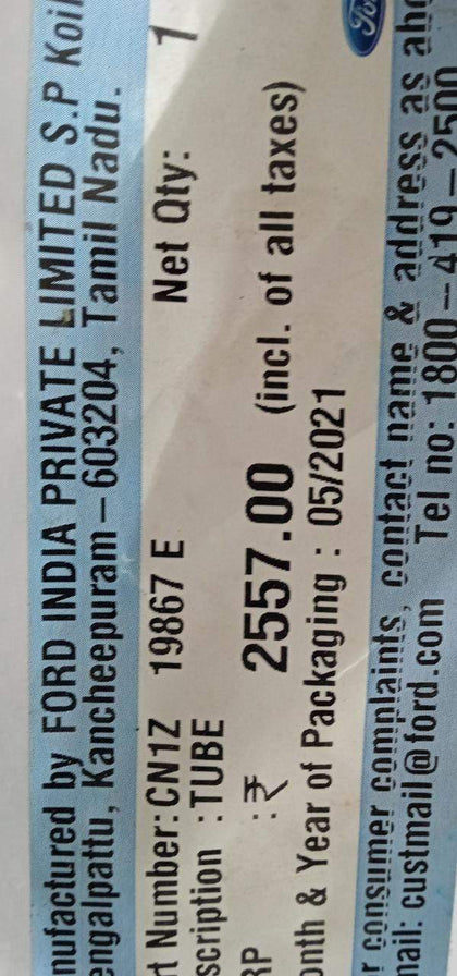 Cn1Z19867E Ac Discharge Hose Ecosports Diesal Spare Parts
