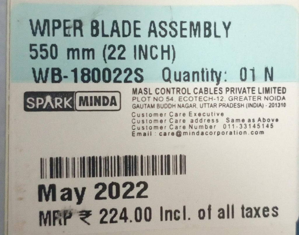 WB18002S WIPER BLADE 22 INCH