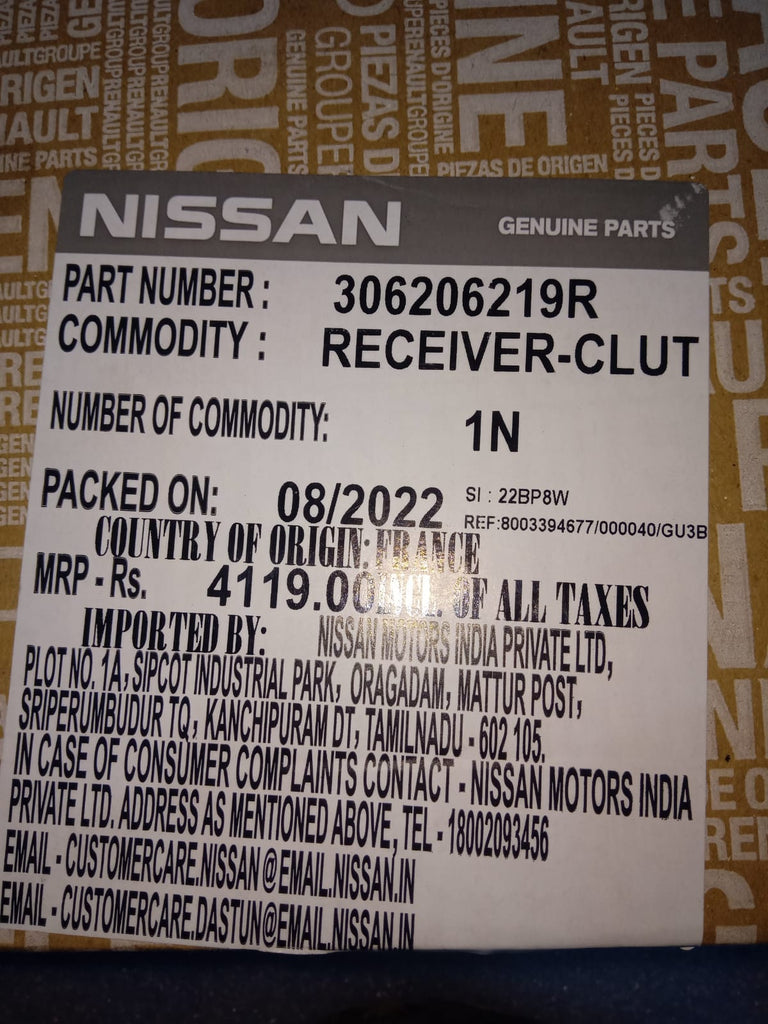 RECEIVER-CLUTCH VERITO 306206219R