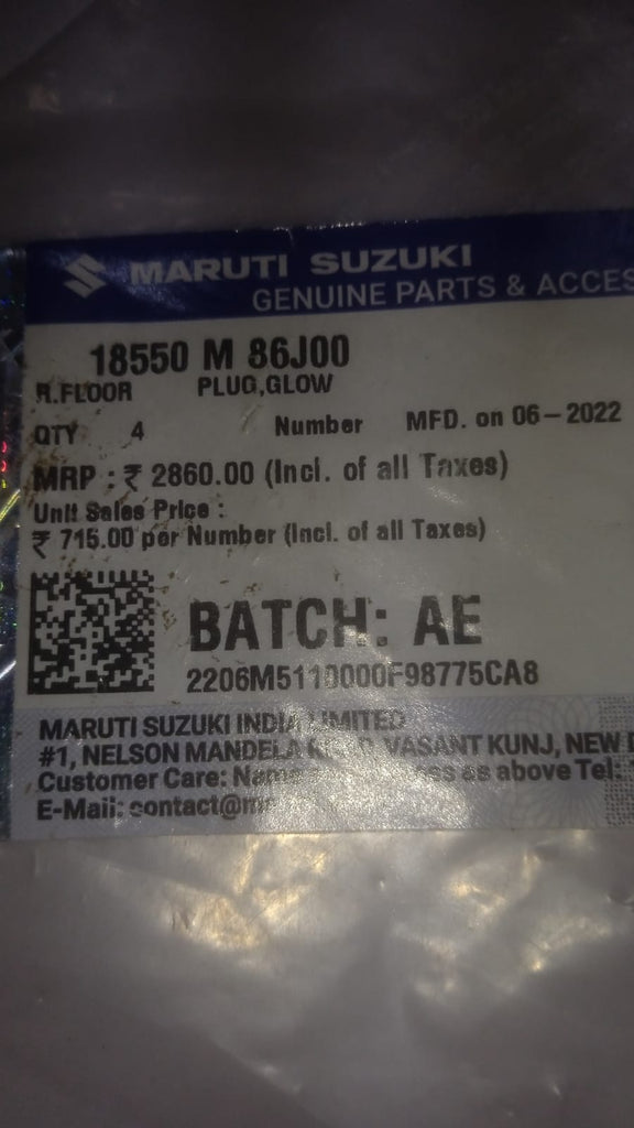 Maruti Suzuki Ertiga Glow Plug 18550M86J00