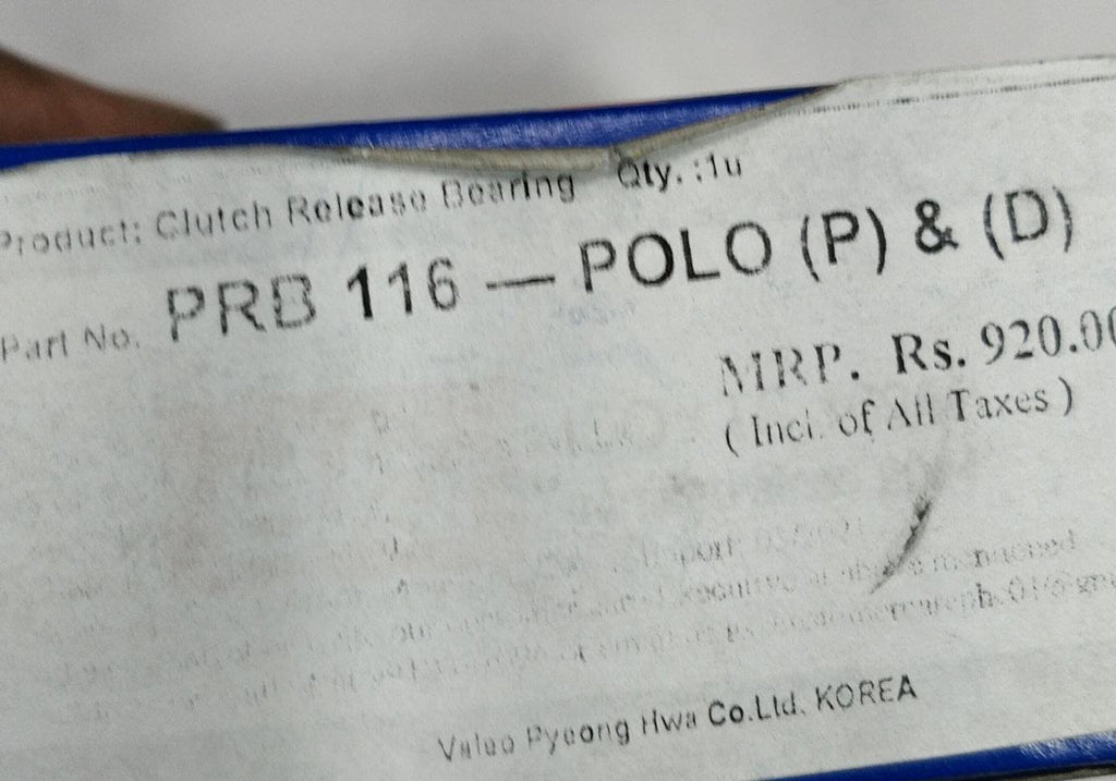 PRB116 CLUTCH RELEASE BEARING POLO