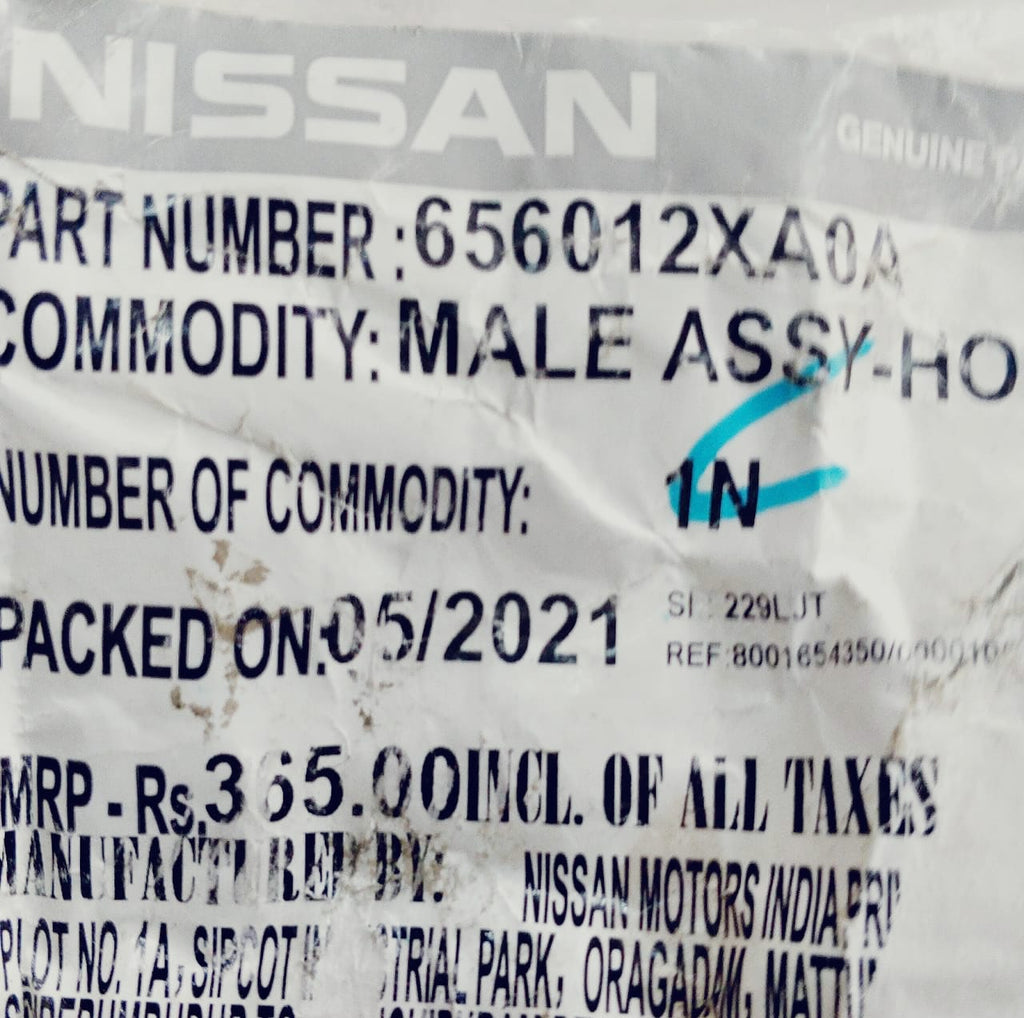 MALE ASSY-HOOD 656012XA0A
