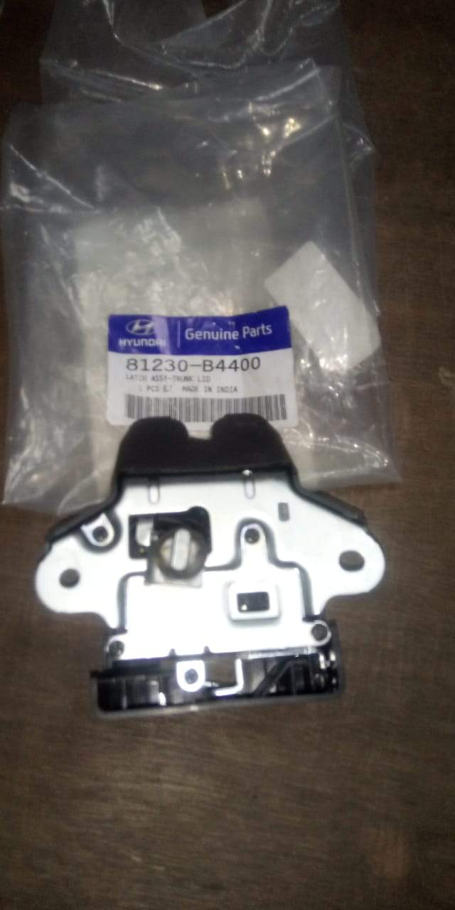 CarTrends Dicci Latch Xcent spare part, close-up view showing the black latch mechanism for vehicle security.
