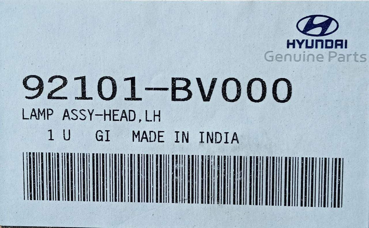 Head light spare part for Creta, left side, CarTrends brand, model #92101BV000, shown in the image.