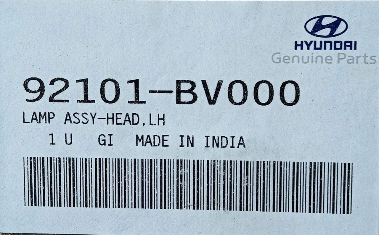 Head light spare part for Creta, left side, CarTrends brand, model #92101BV000, shown in the image.