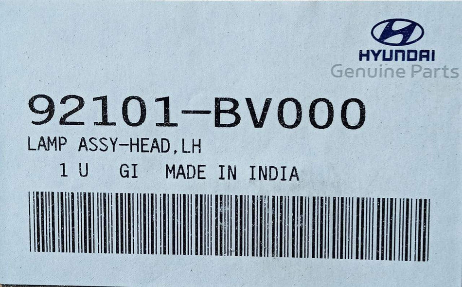 Head light spare part for Creta, left side, CarTrends brand, model #92101BV000, shown in the image.