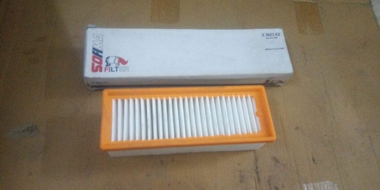 CarTrends air filter for Duster, spare part #S3546A2, showing the clean, rectangular filter element designed for vehicle air intake.