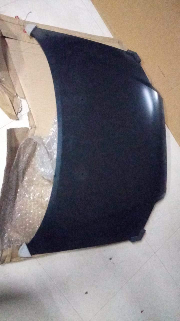 CarTrends Chevrolet Aveo panel hood spare part, black metal with mounting details, for vehicle repair and replacement.