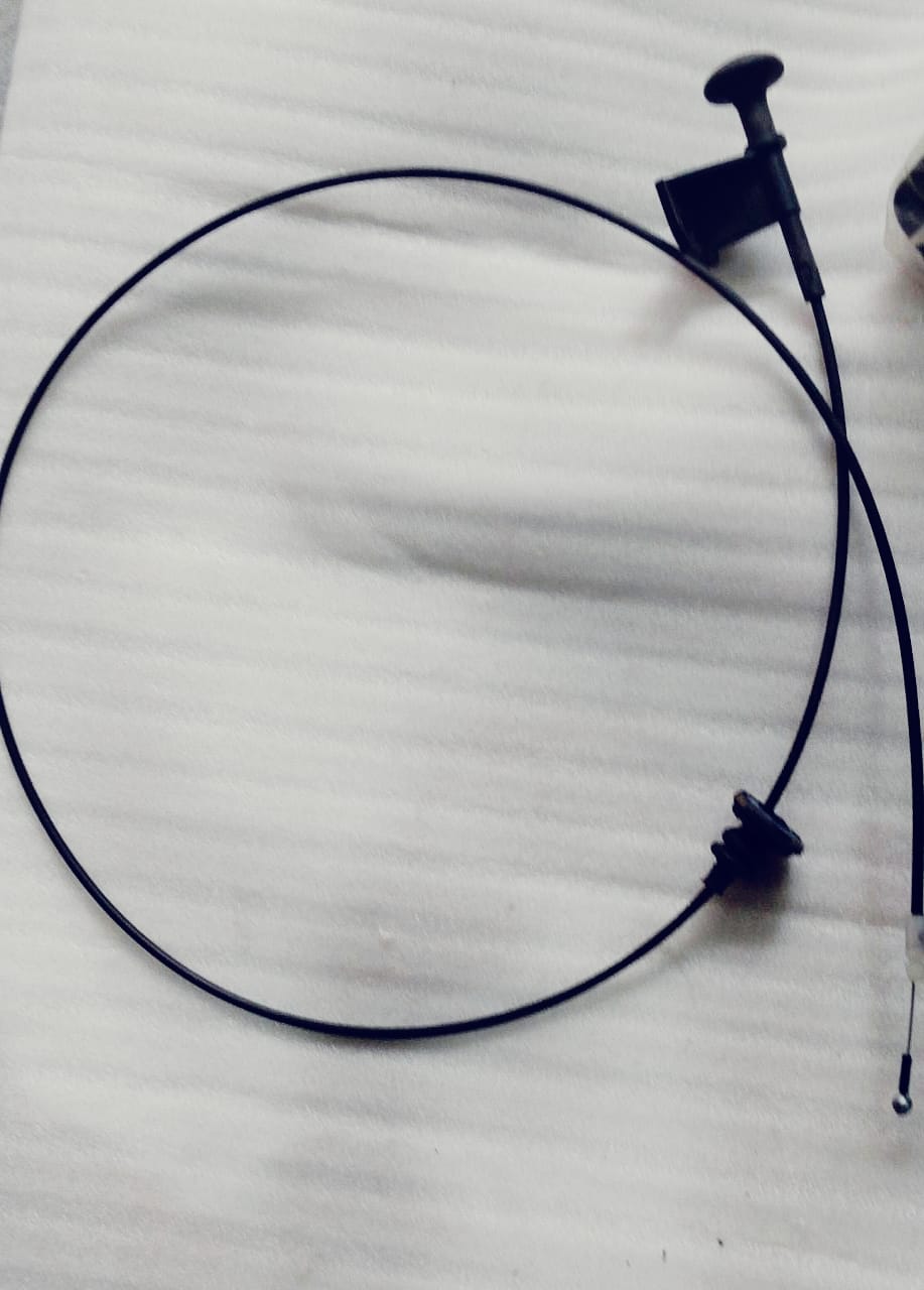 Renault Kwid bonnet cable spare part by CarTrends, showing the cable component with connectors for engine bay installation.