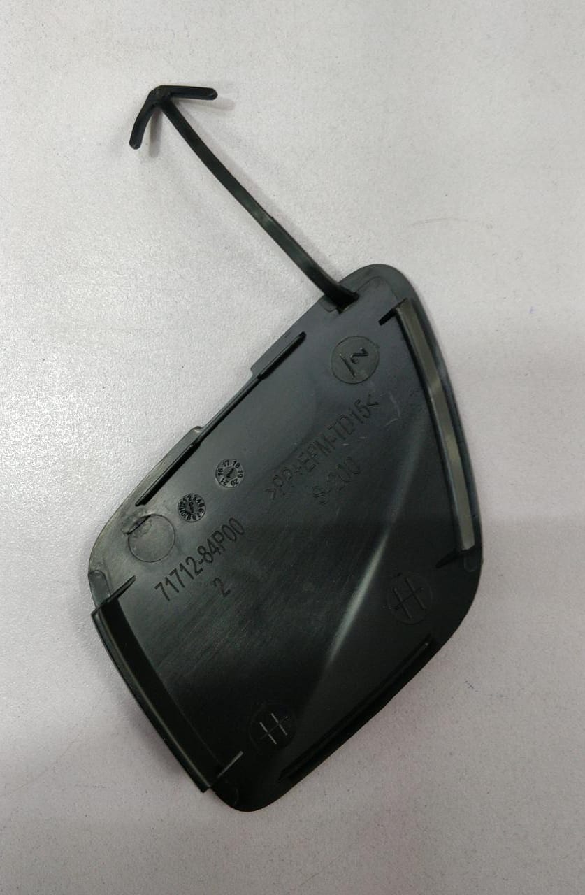 CarTrends front bumper spare part for vehicle, showing the black plastic bumper with mounting points and details.