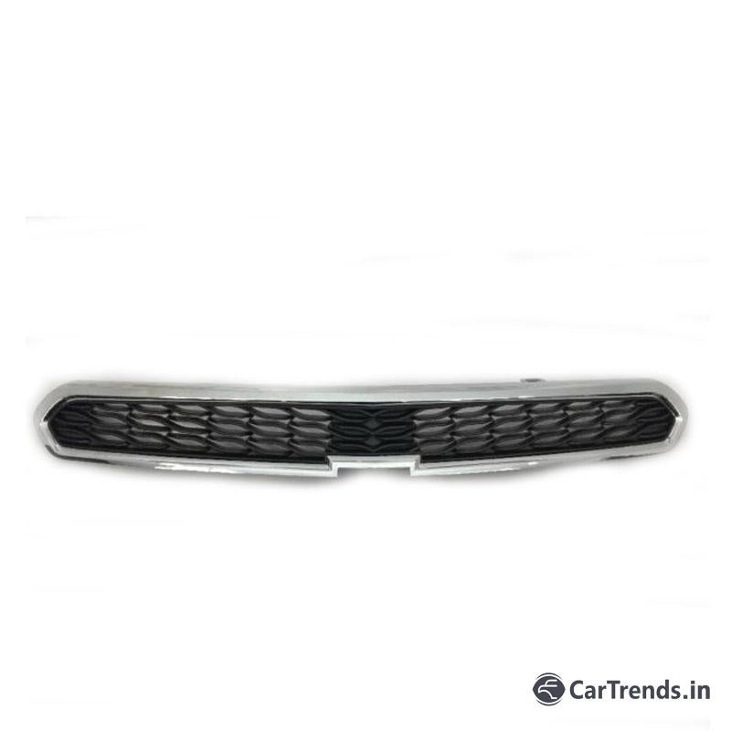 Chevrolet Spark upper grill replacement part by CarTrends, showing the black plastic grille with mounting points.