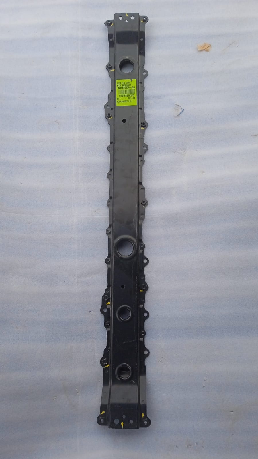 CarTrends front lower crossmember spare part showing a metal automotive component for vehicle support and stability.
