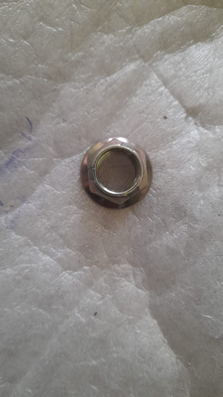 CarTrends self-lock nut for Subaru Forester, automotive spare part, close-up view of the black metal nut with threading