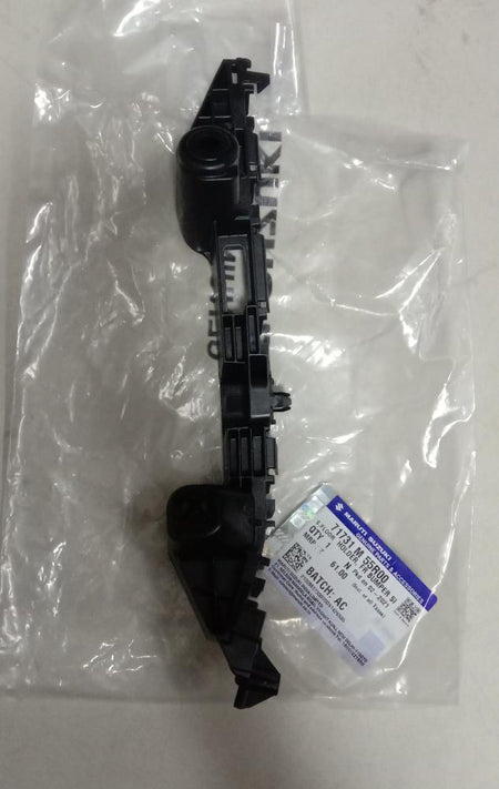 Right front bumper bracket for Suzuki Swift 2019 model, CarTrends spare part, black metal component for vehicle repair.
