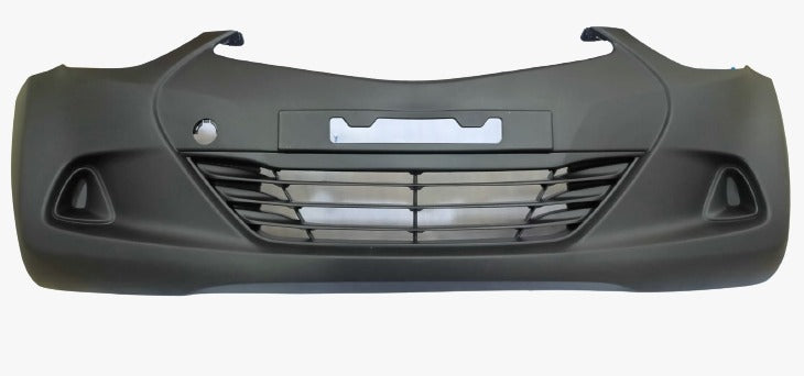 Front bumper cover for EON car by CarTrends, black petrol color, spare part, automotive bumper replacement.